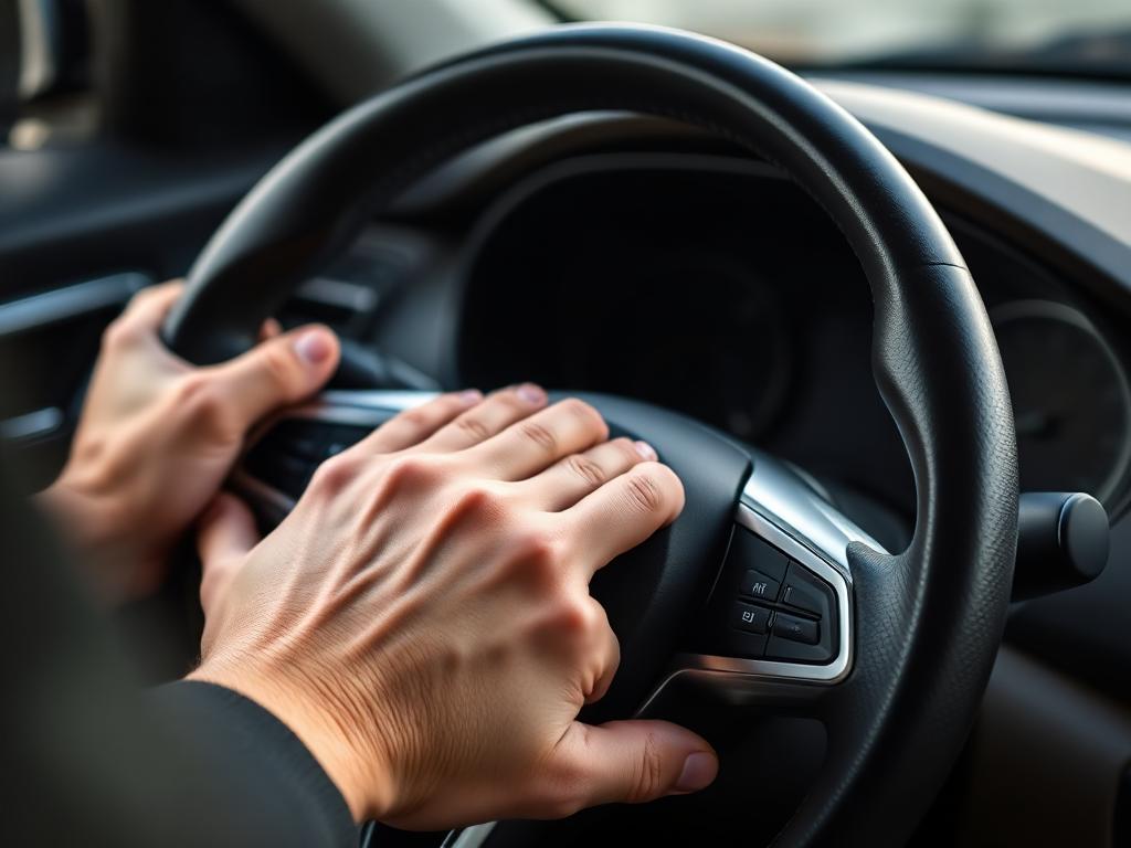 Modernes Lenkrad – Fahrschulfahrzeug